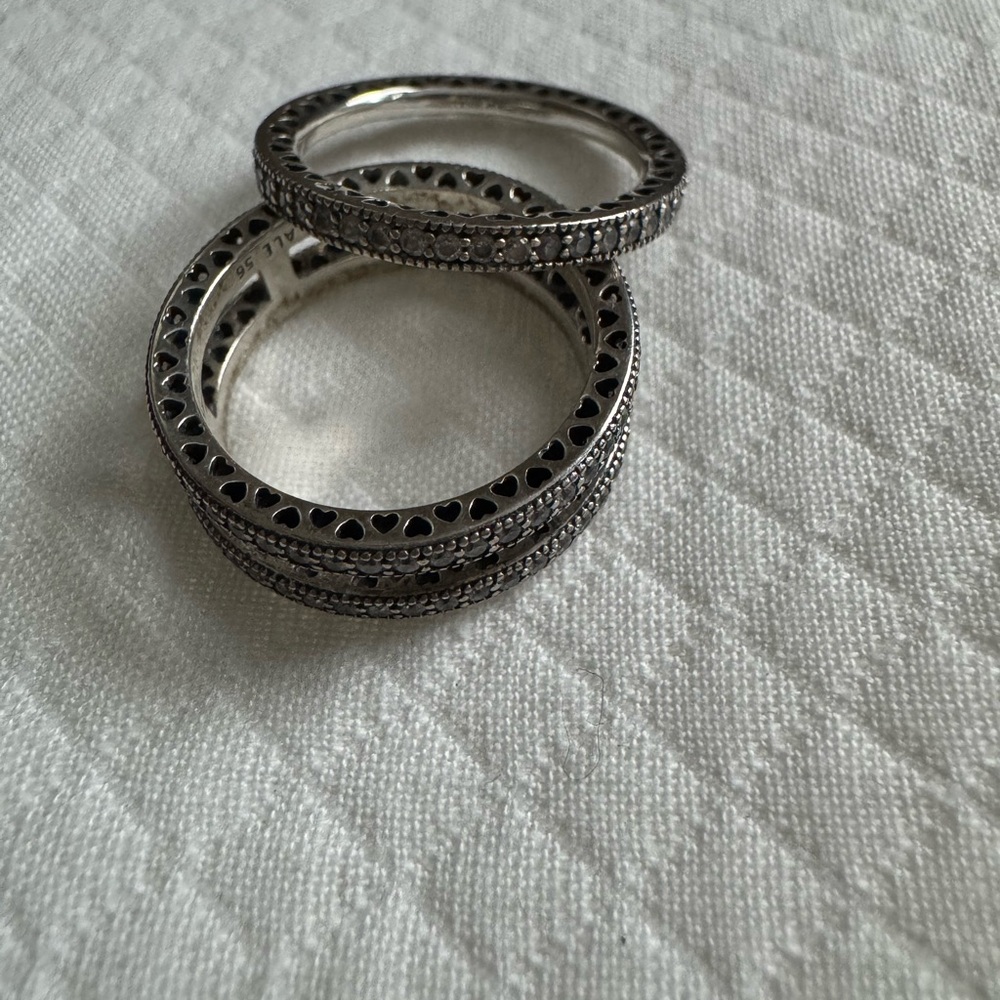Pandora Silver Intricate Ring Set